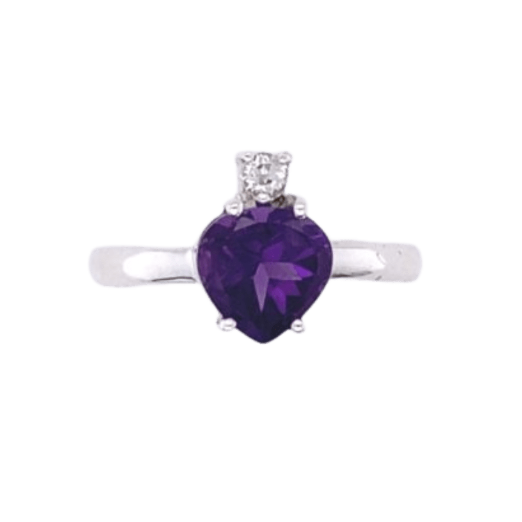 Amethyst Let It Shine Heart Ring