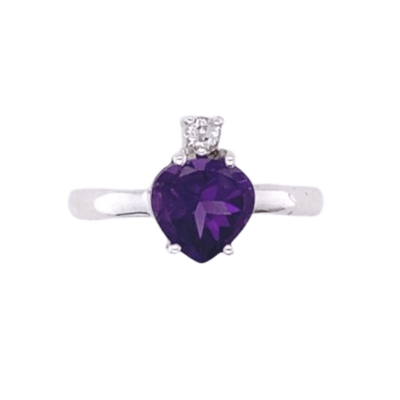 Amethyst Let It Shine Heart Ring