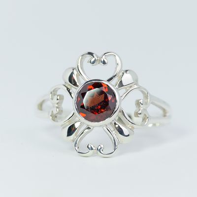 Garnet Poetic Hearts Ring