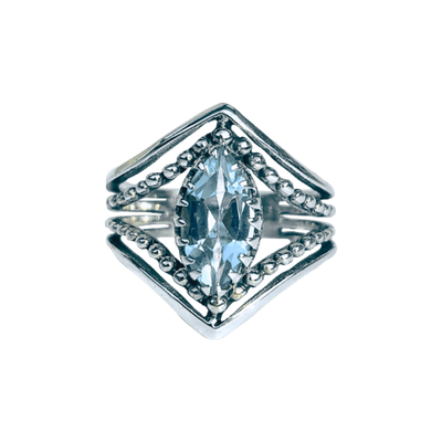 Blue Topaz Shining Knightess Ring