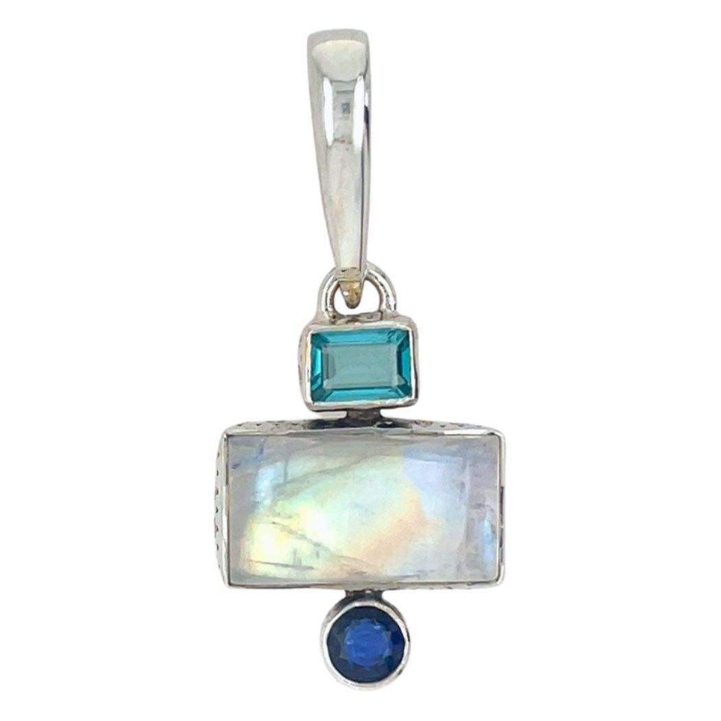 Moonstone Apatite Kyanite Glistening Designer Pendant