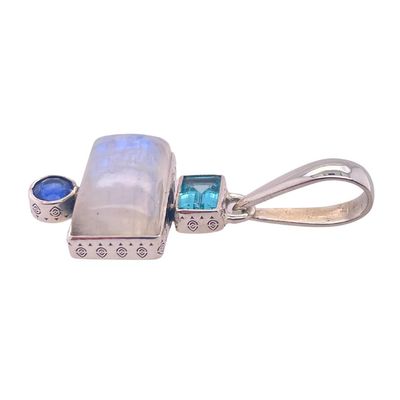 Moonstone Apatite Kyanite Glistening Designer Pendant