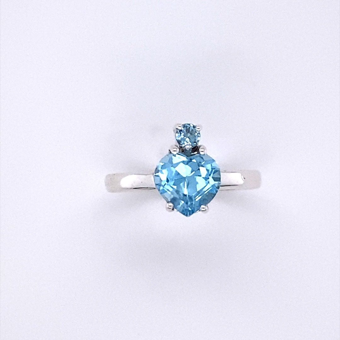 Blue Topaz Let It Shine Heart Ring