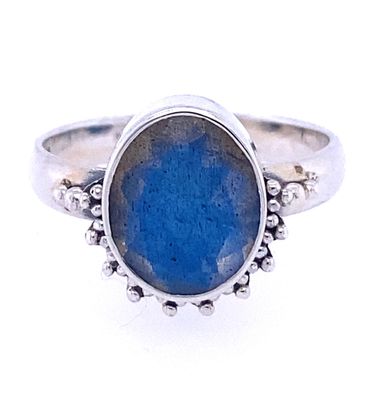 Labradorite Blue Flash Oval Ring