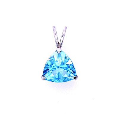 Blue Topaz Glistening Trillion Pendant