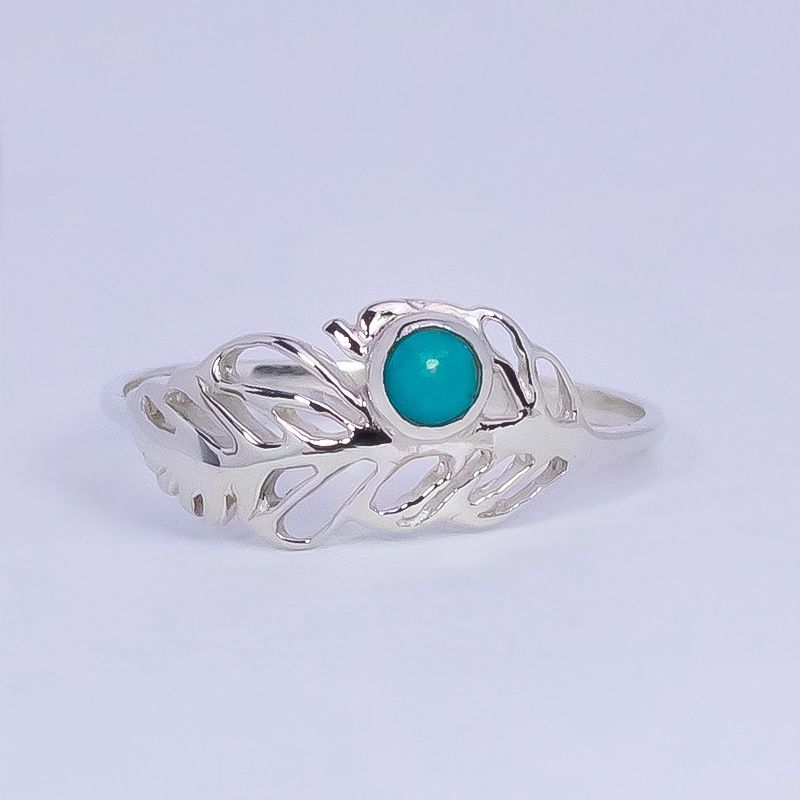 Turquoise Feather Ring