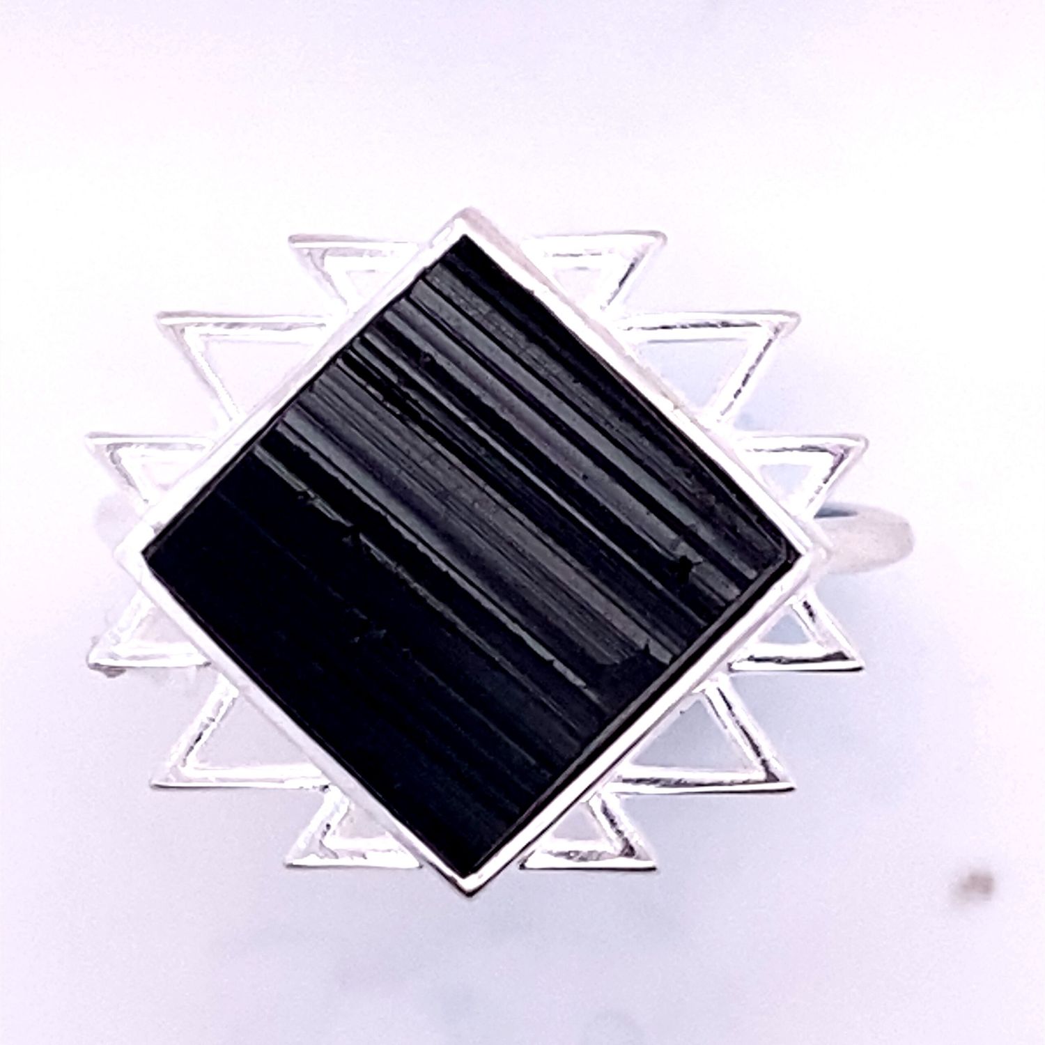 Black Tourmaline Sacred Geo Ring