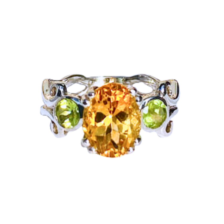 Citrine Peridot Opulence Ring