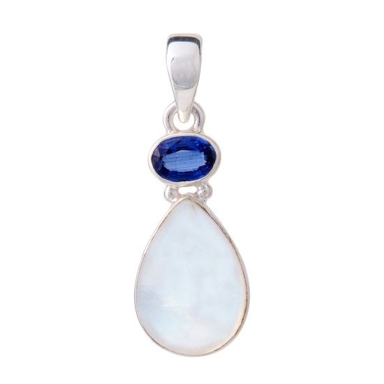 Moonstone Blue Kyanite Raindrop Pendant