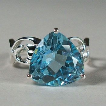 Blue Topaz Fancy Trillion Ring