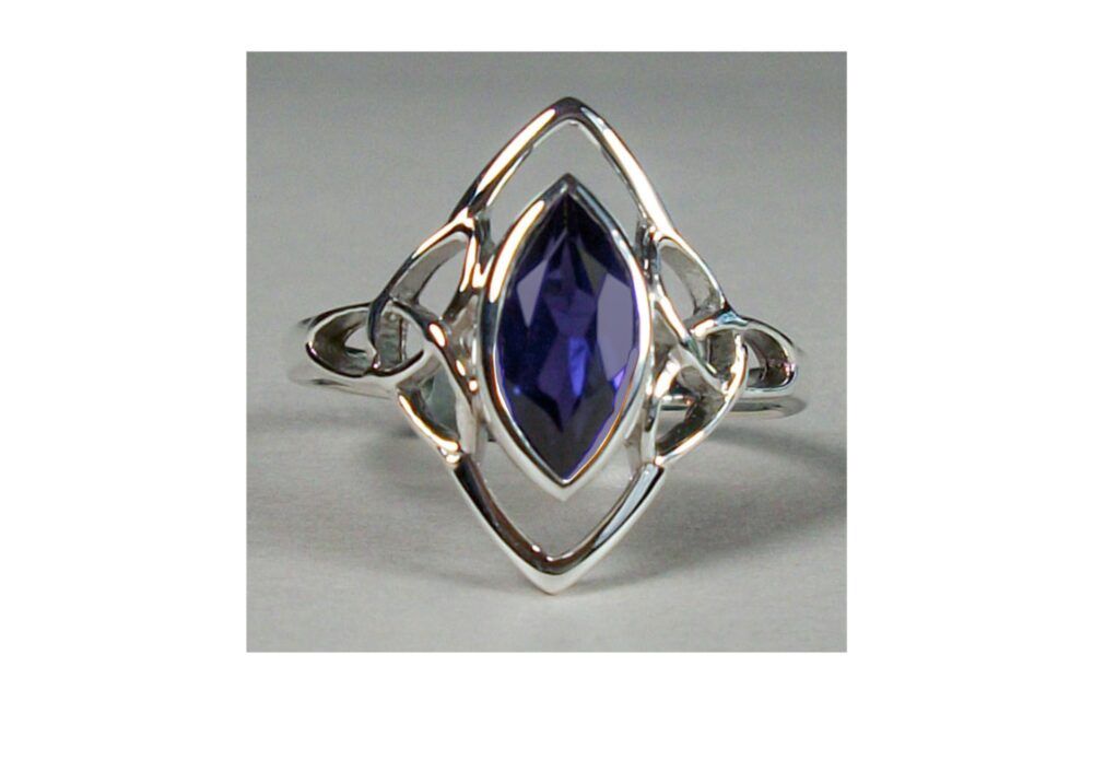 Iolite Celtic Triskelion Ring