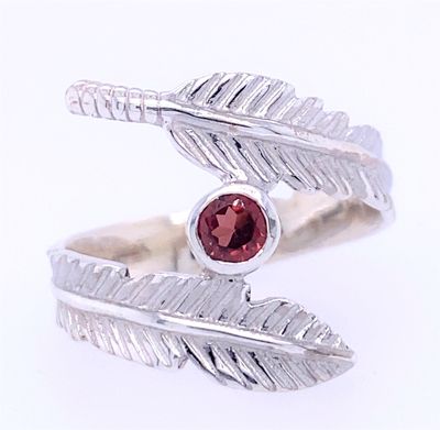 Rhodolite Garnet Sacred Feather Ring