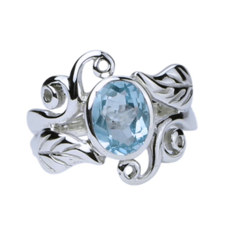 Blue Topaz Harmonious Swirls Ring