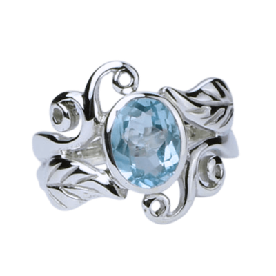 Blue Topaz Harmonious Swirls Ring
