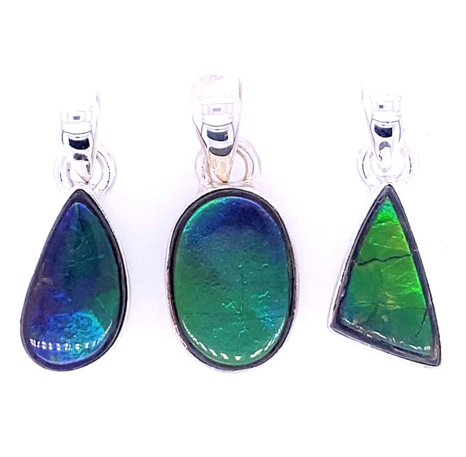 Ammolite Rainbow Fossil Pendant