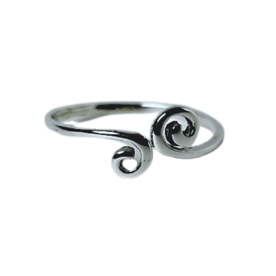 Silver Double Swirls Ring