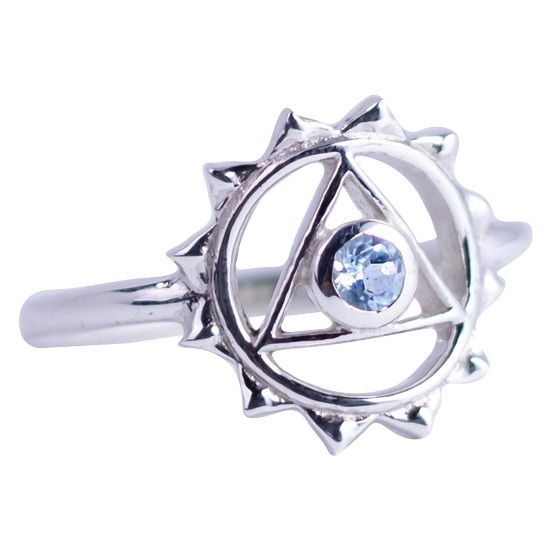 Blue Topaz Throat Chakra Truth Ring