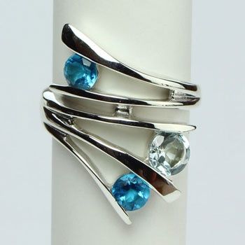 Blue Topaz Swiss Ring