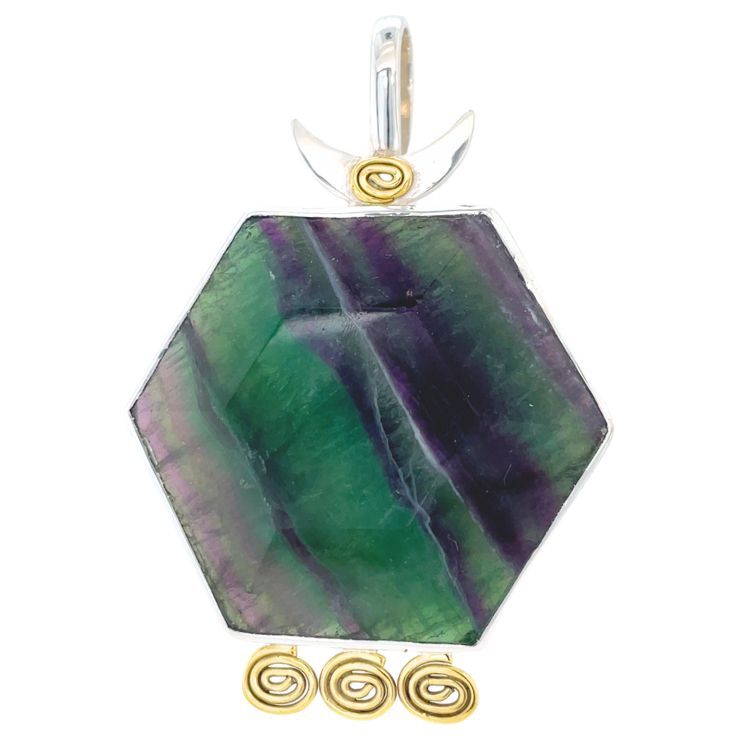 Fluorite Hexagon Harmony Unisex Pendant
