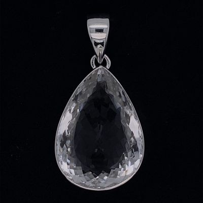 Clear Crystal Quartz Goddess Pendant