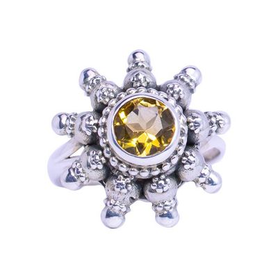 Citrine Tribal Sun Ring