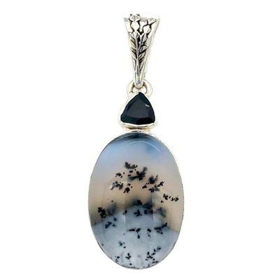 Merlinite Spinel Mystical Scene Pendant