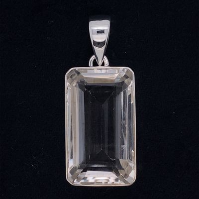 Clear Crystal Quartz Goddess Pendant