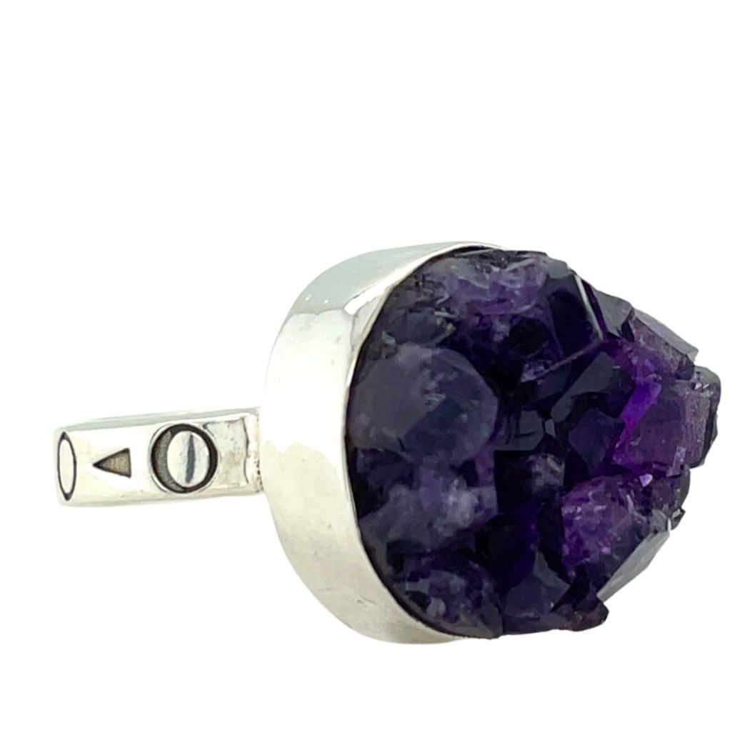 Amethyst Druzy Artisan Ring