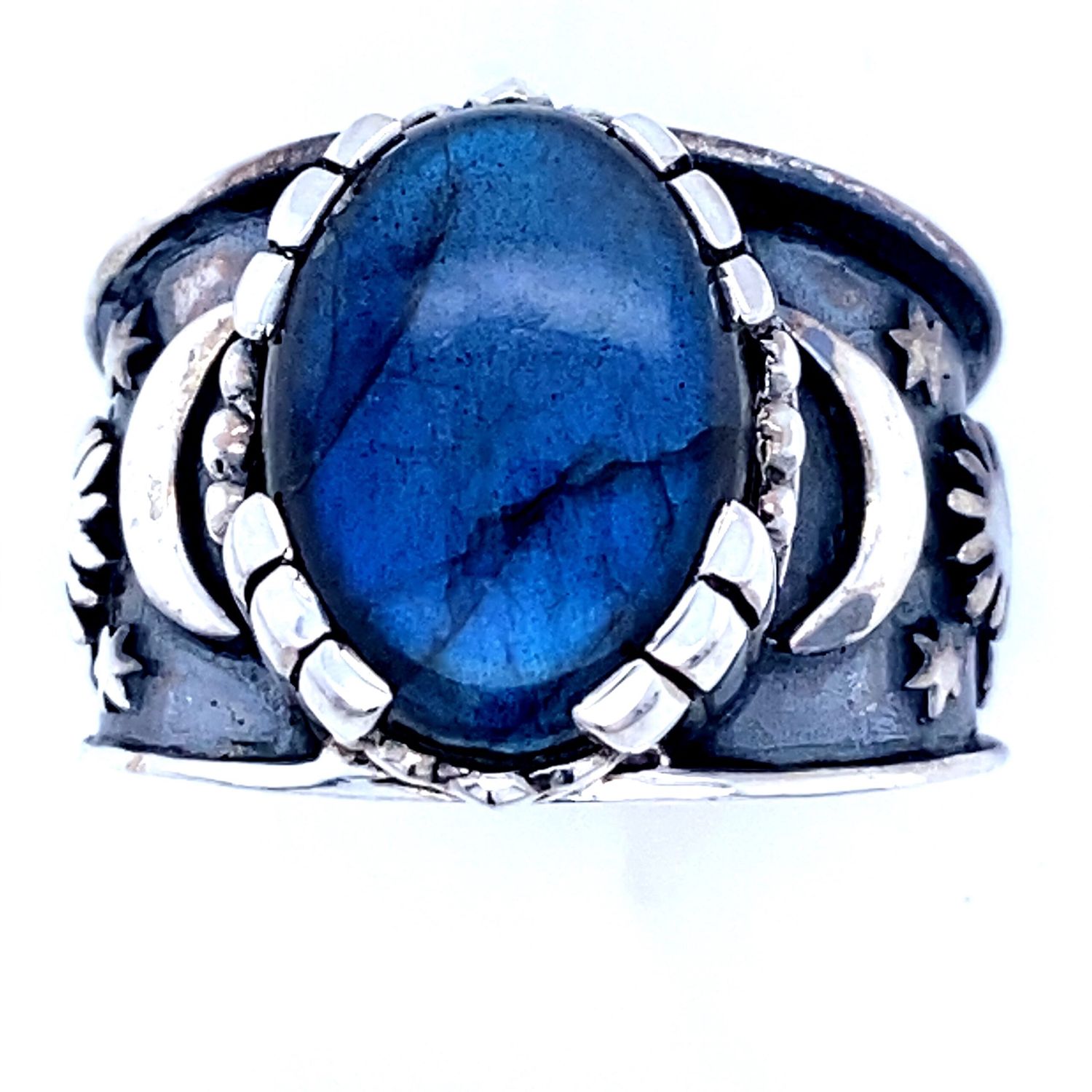 Labradorite Sun Moon Star Unisex Ring