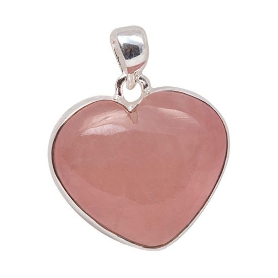 Rose Quartz Rosemary's Heart Pendant