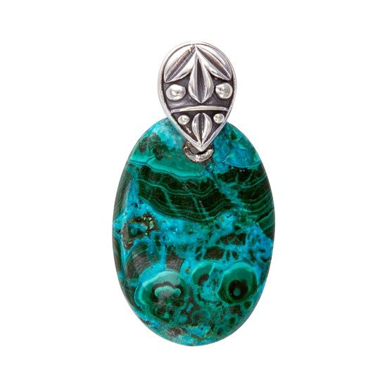 Shattuckite Chrysocolla Malachite Pendant