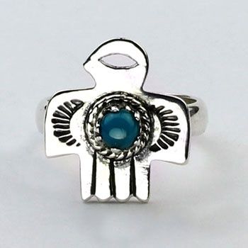 Turquoise Thunderbird Totem Ring