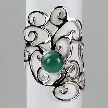 Turquoise Spiral Swirls Ring