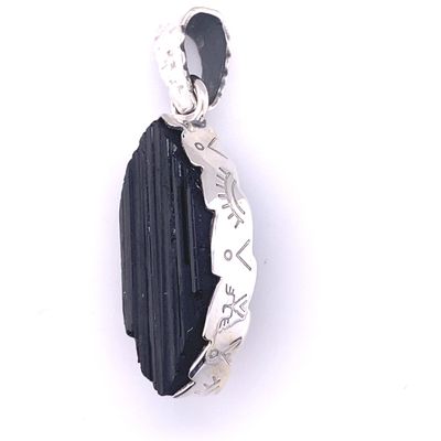 Black Tourmaline Sun Tribe Pendant