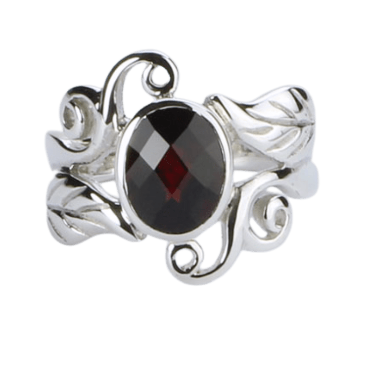 Garnet Harmonious Swirls Ring