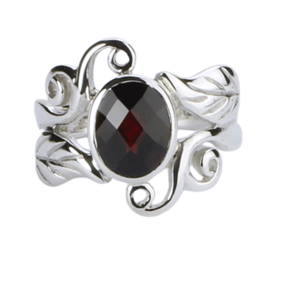 Garnet Harmonious Swirls Ring