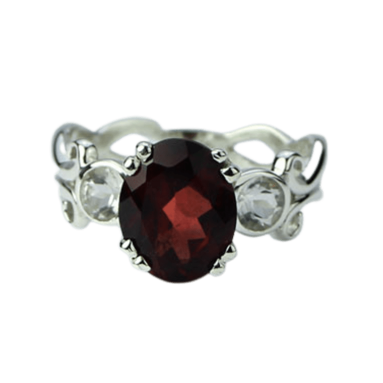 Garnet Fire Ice Opulence Ring