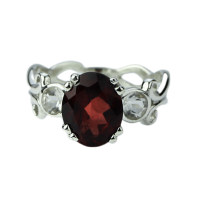 Garnet Fire Ice Opulence Ring