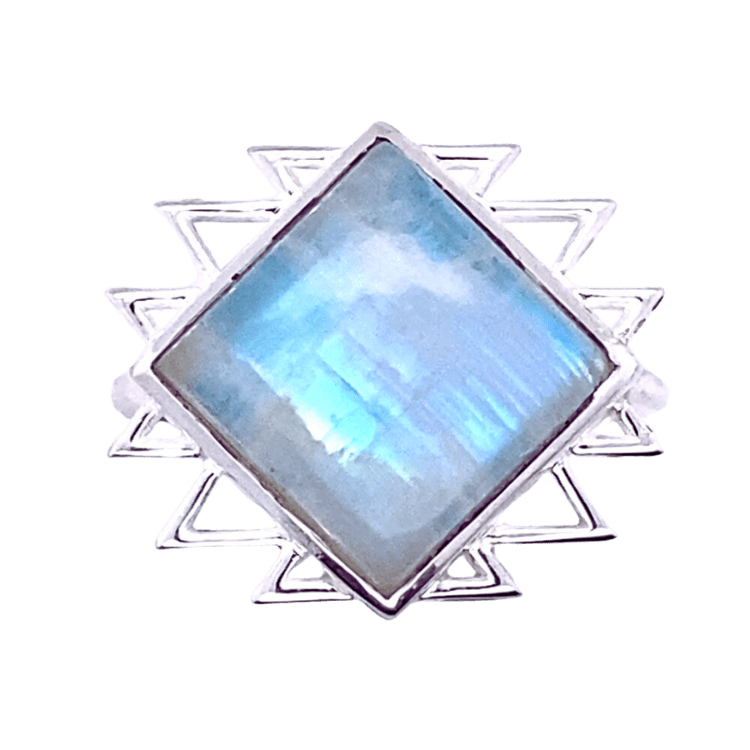 Moonstone Sacred Geo Ring
