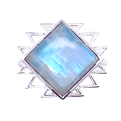 Moonstone Sacred Geo Ring