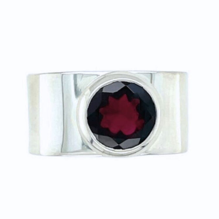 Garnet Contemporary Unisex Ring