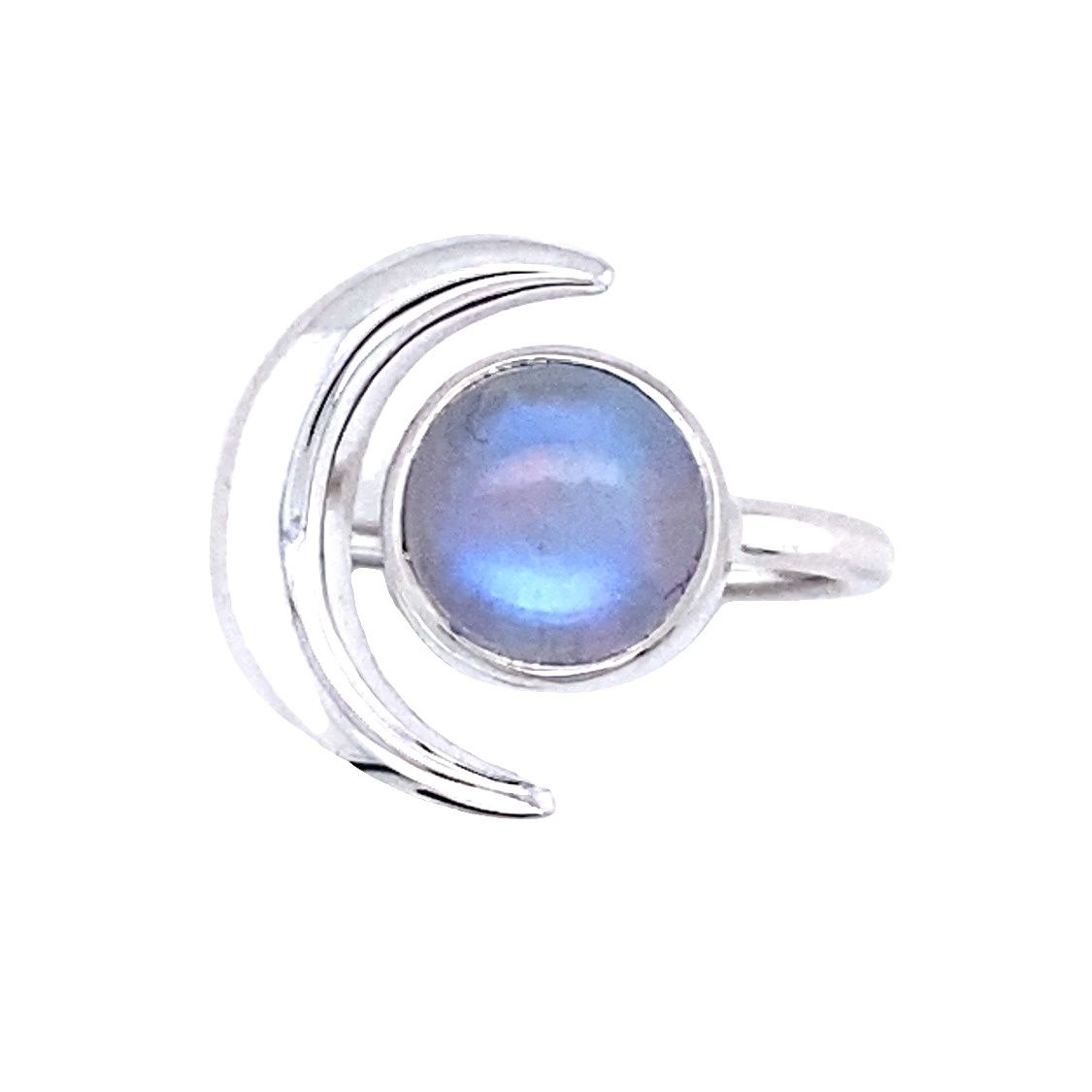 Moonstone Crescent Moon Ring