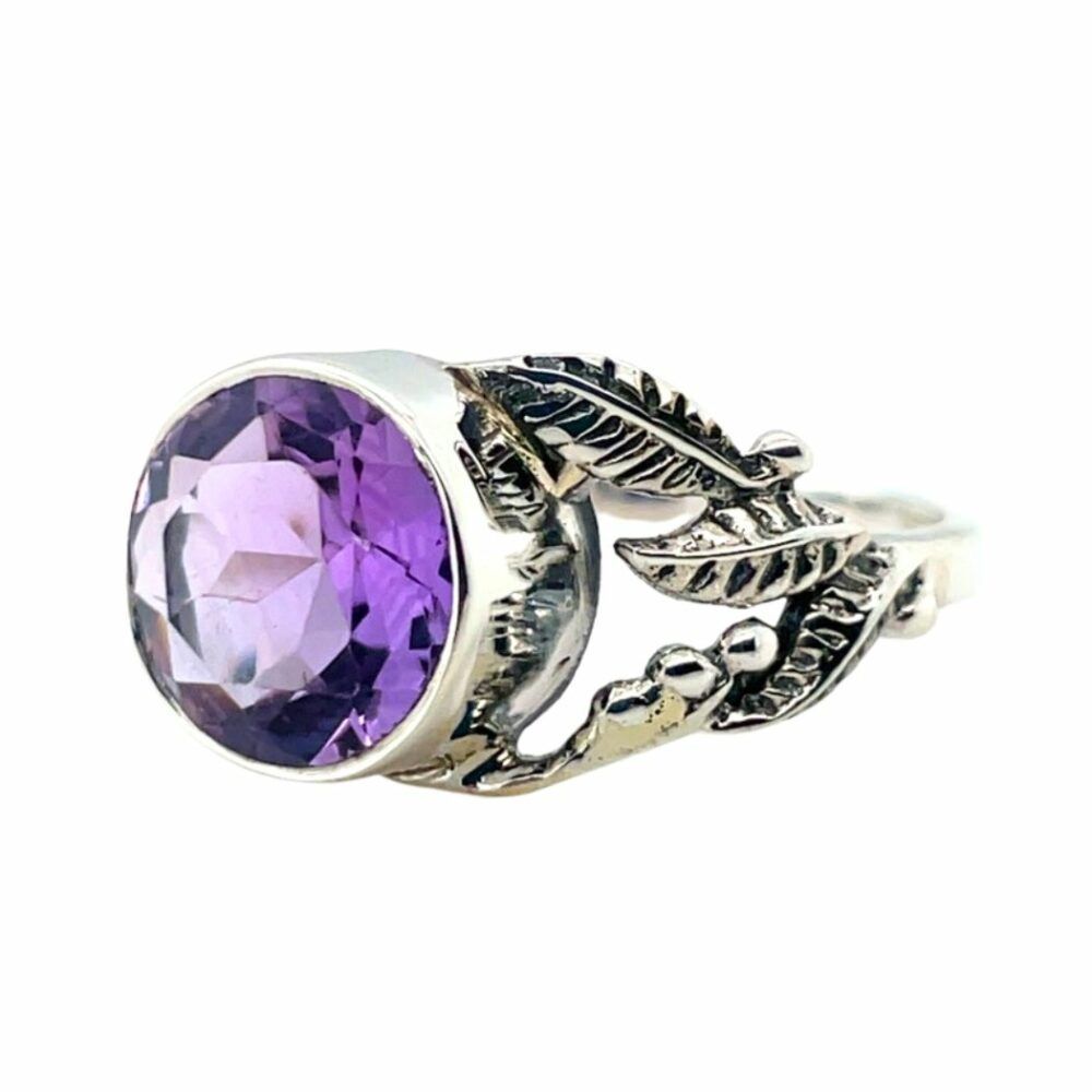 Amethyst Leaf Fest Ring