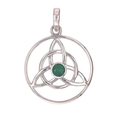 Emerald Celtic Triskelion Pendant