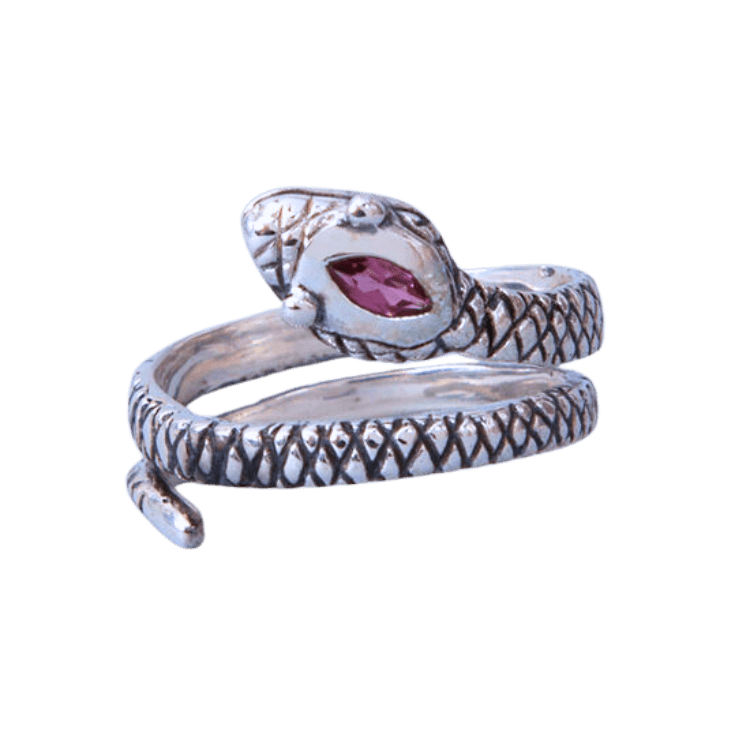 Rhodolite Garnet Snake Spirit Ring
