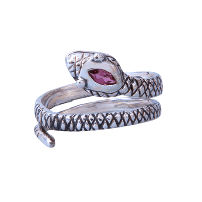 Rhodolite Garnet Snake Spirit Ring
