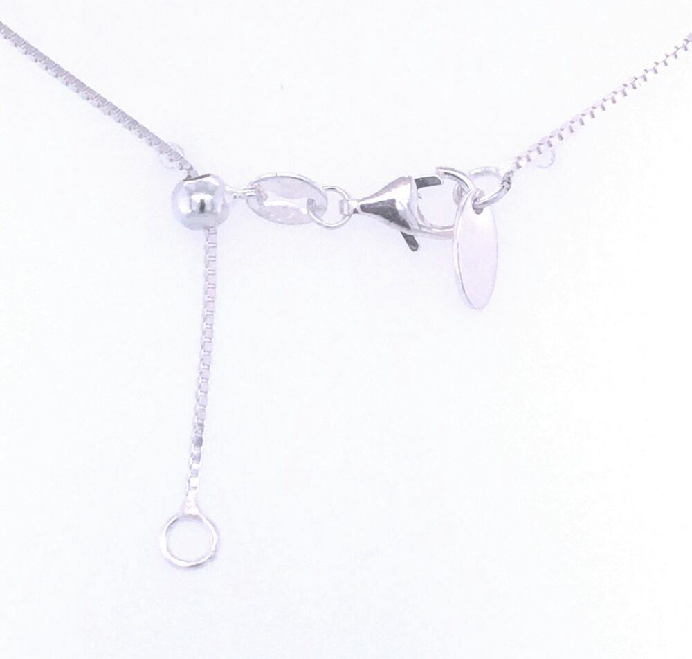 Adjustable Silver Italian Box Chain Necklace 16-22"