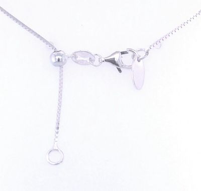 Adjustable Silver Italian Box Chain Necklace 16-22"