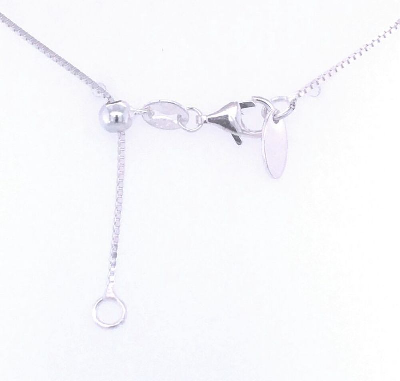 Adjustable Silver Italian Box Chain Necklace 16-22"
