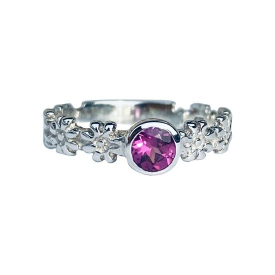 Pink Garnet Daisy Chain Ring